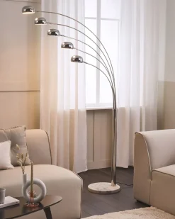 Gulvlampe FLINDERS Justerbar Metal Sølv