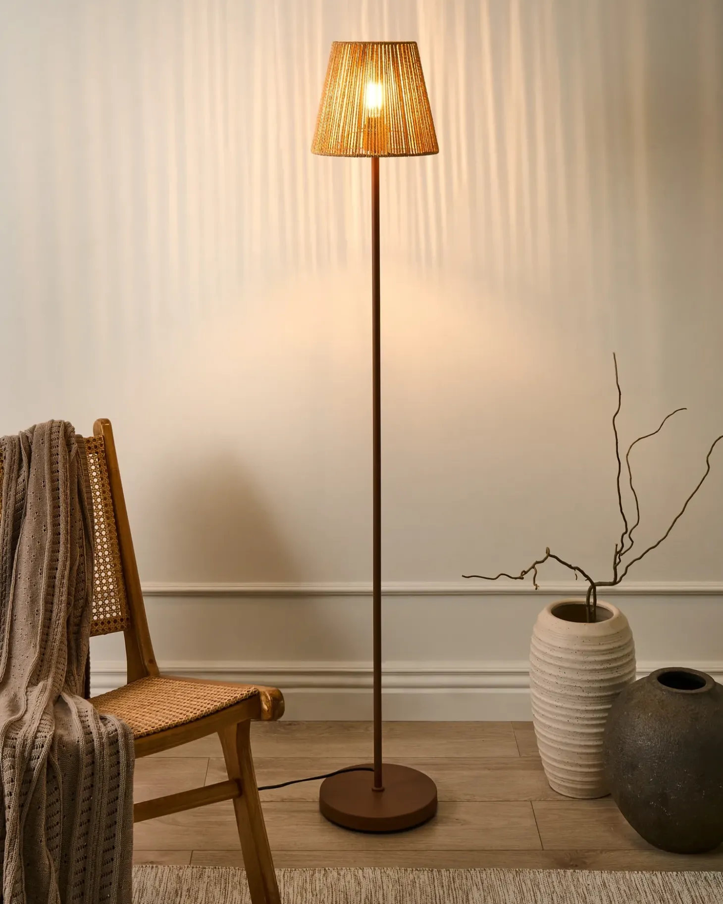 Gulvlampe HANGER Metal Brun