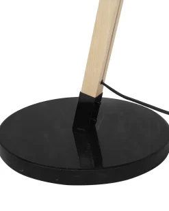 Gulvlampe HETTON Justerbar Egetræ Sort