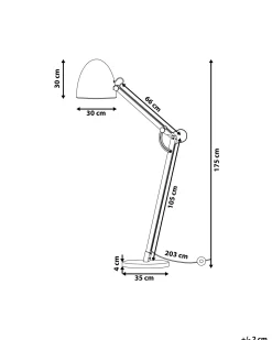 Gulvlampe HETTON Justerbar Egetræ Hvid