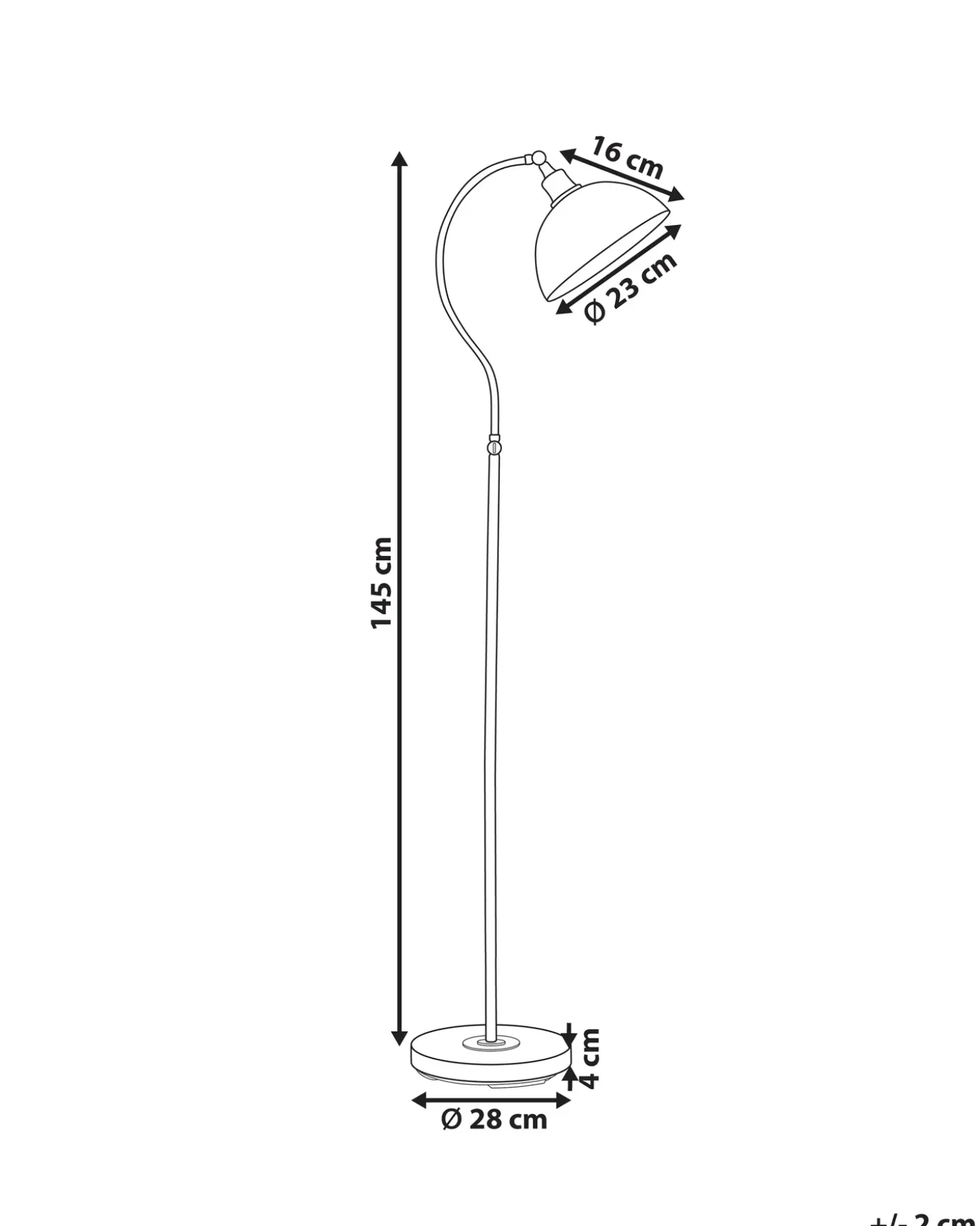 Gulvlampe LENNON Justerbar Metal Sort