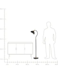 Gulvlampe LENNON Justerbar Metal Sort