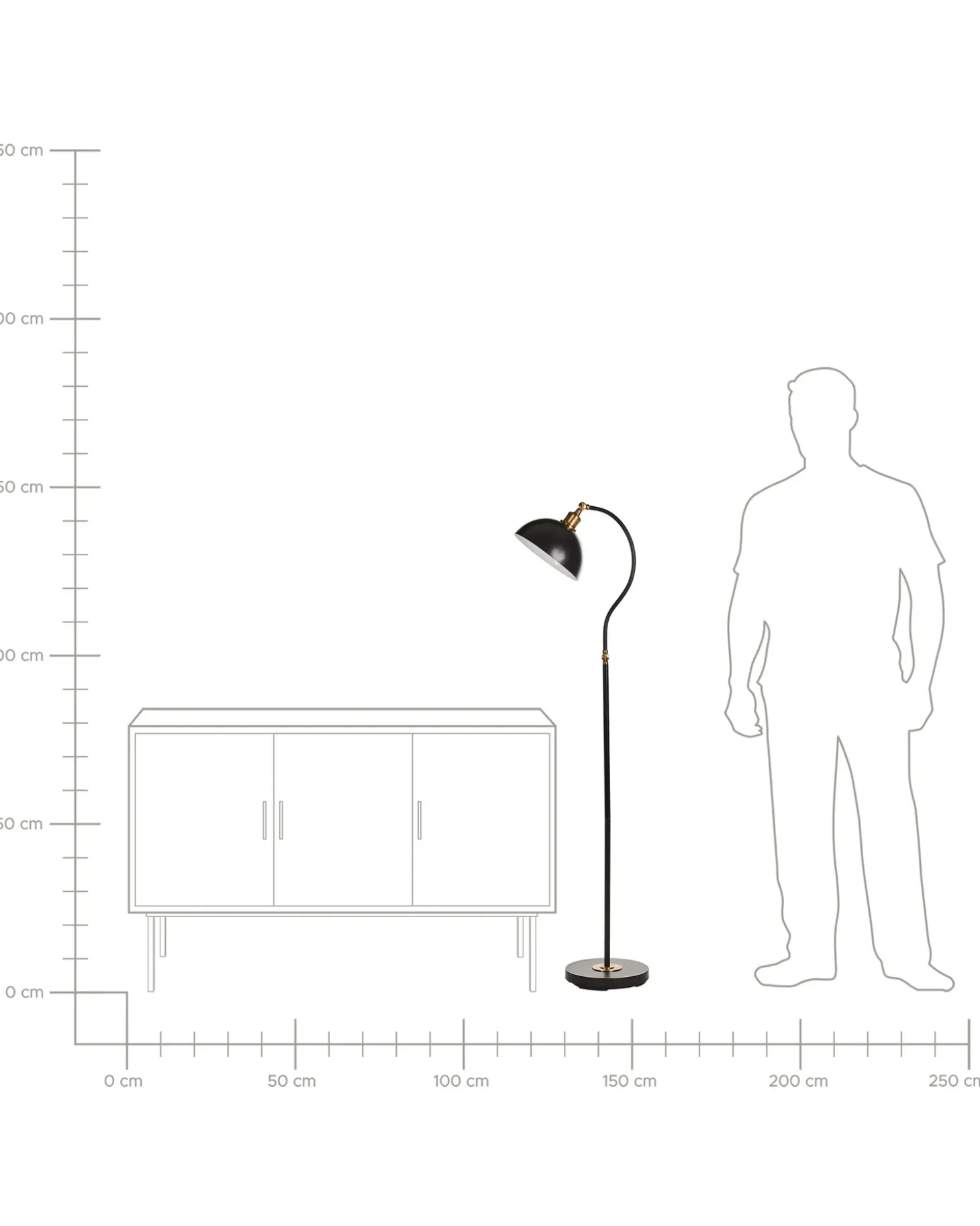 Gulvlampe LENNON Justerbar Metal Sort