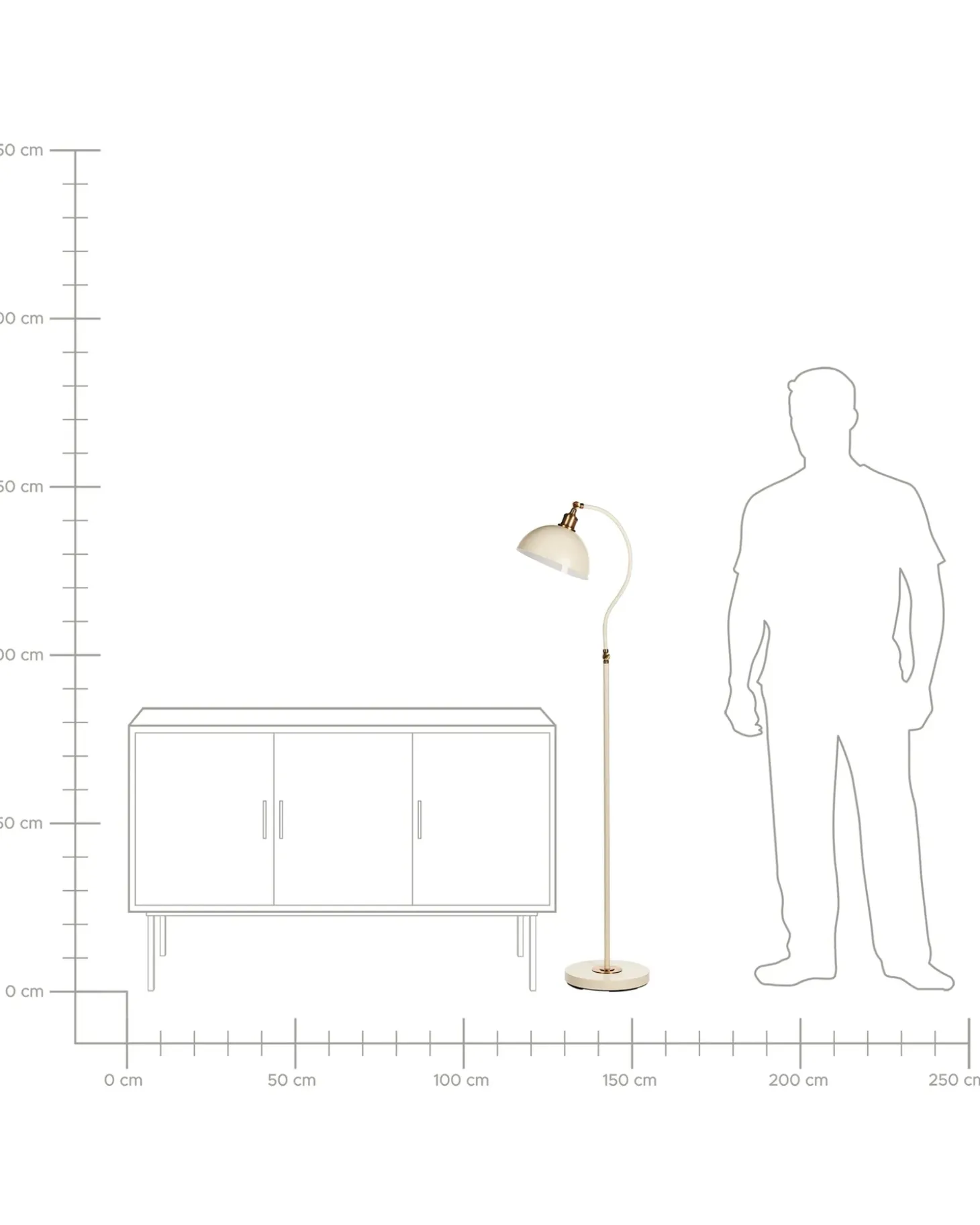 Gulvlampe LENNON Justerbar Metal Lys Beige