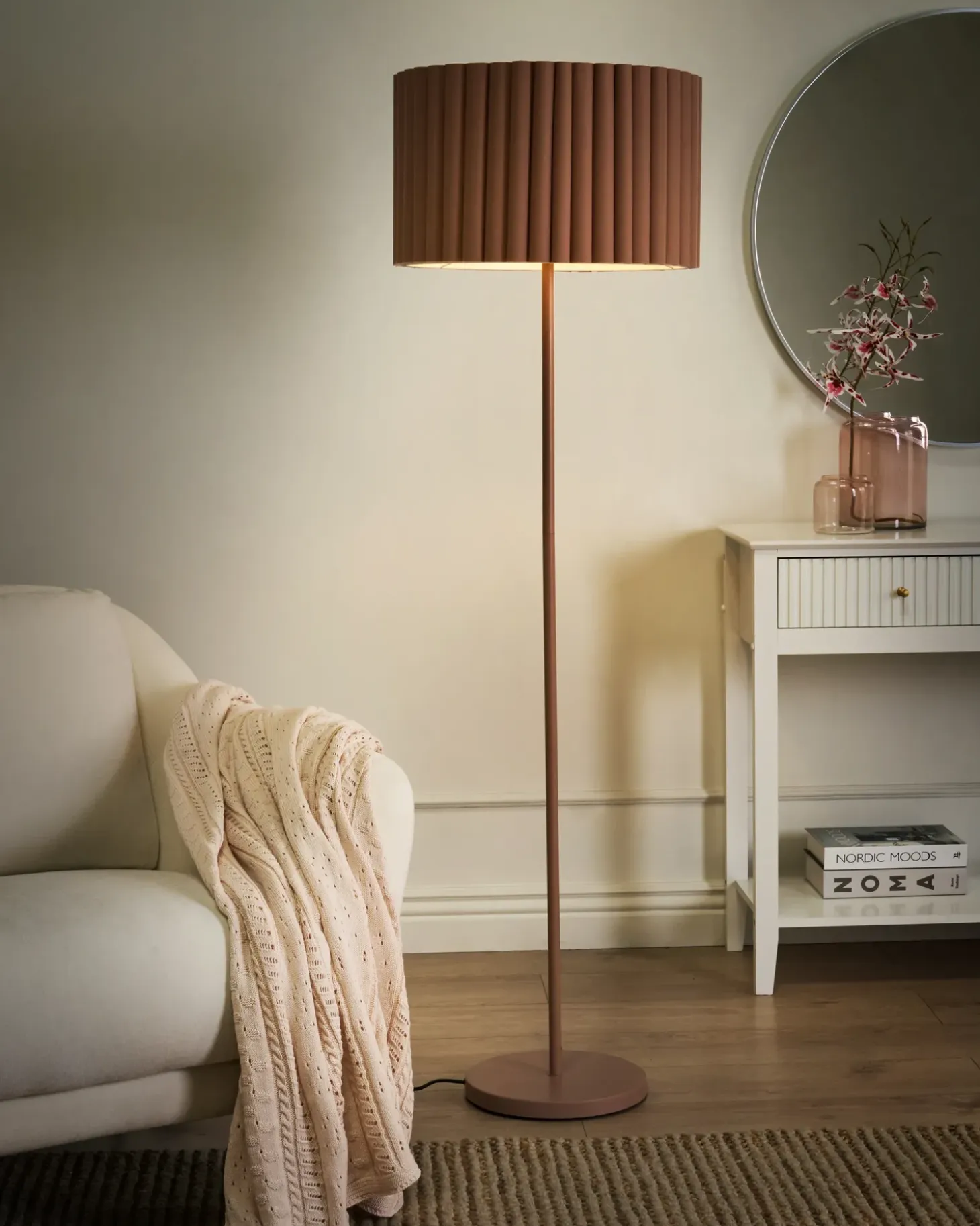 Gulvlampe LOURENS Metal Lysebrun