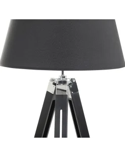 Gulvlampe MADEIRA Fyretræ Sort
