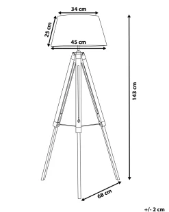 Gulvlampe MADEIRA Fyretræ Sort