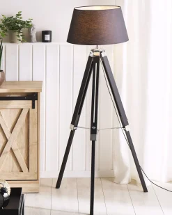 Gulvlampe MADEIRA Fyretræ Sort