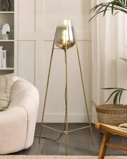 Gulvlampe MENA Metal Guld