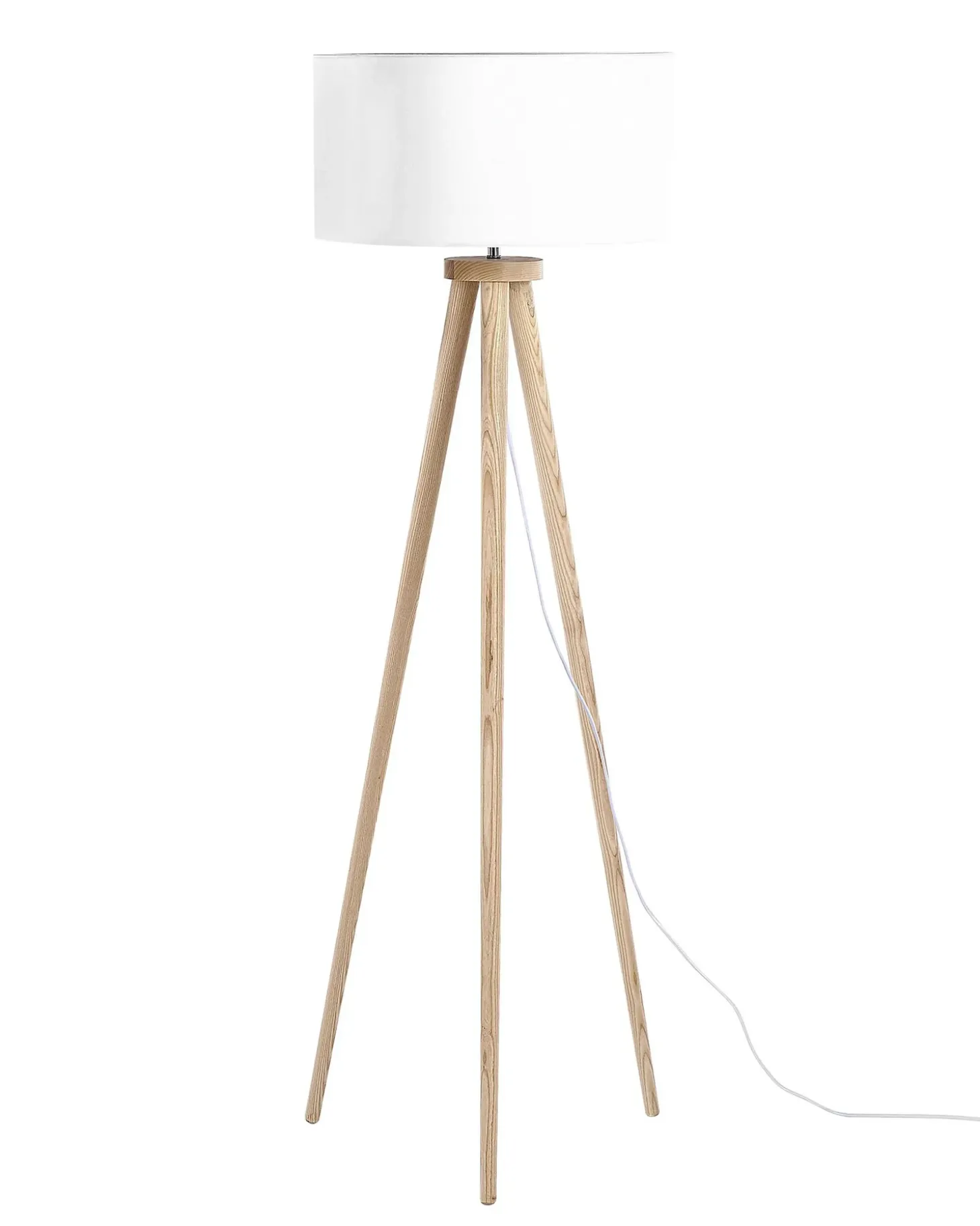 Gulvlampe NITRA Egetræ Hvid
