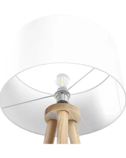 Gulvlampe NITRA Egetræ Hvid