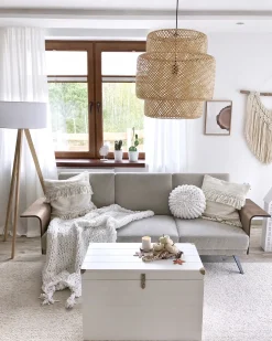 Gulvlampe NITRA Egetræ Hvid