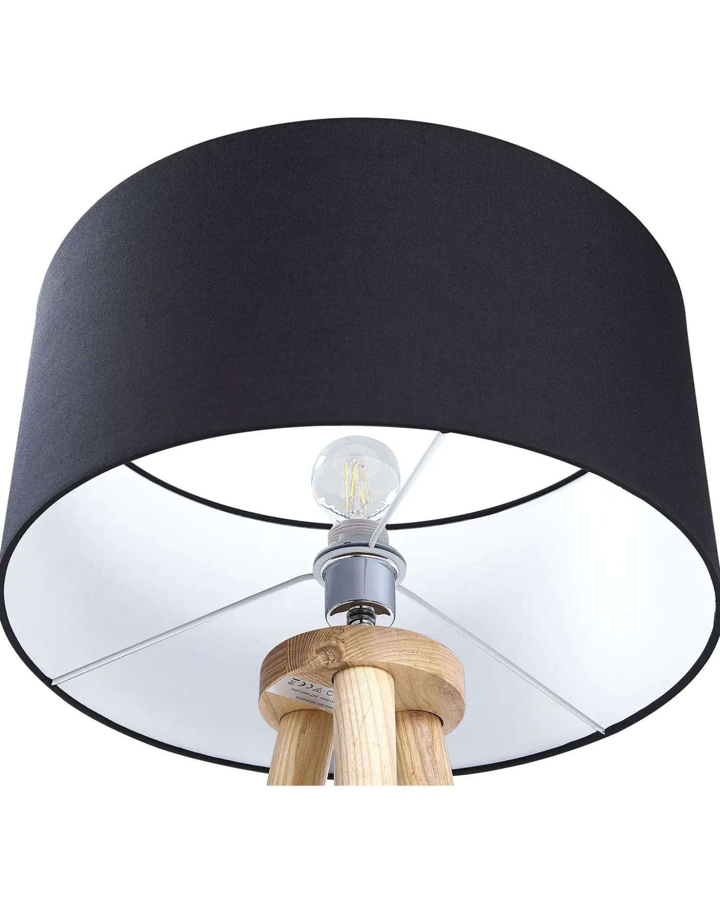Gulvlampe NITRA Egetræ Sort