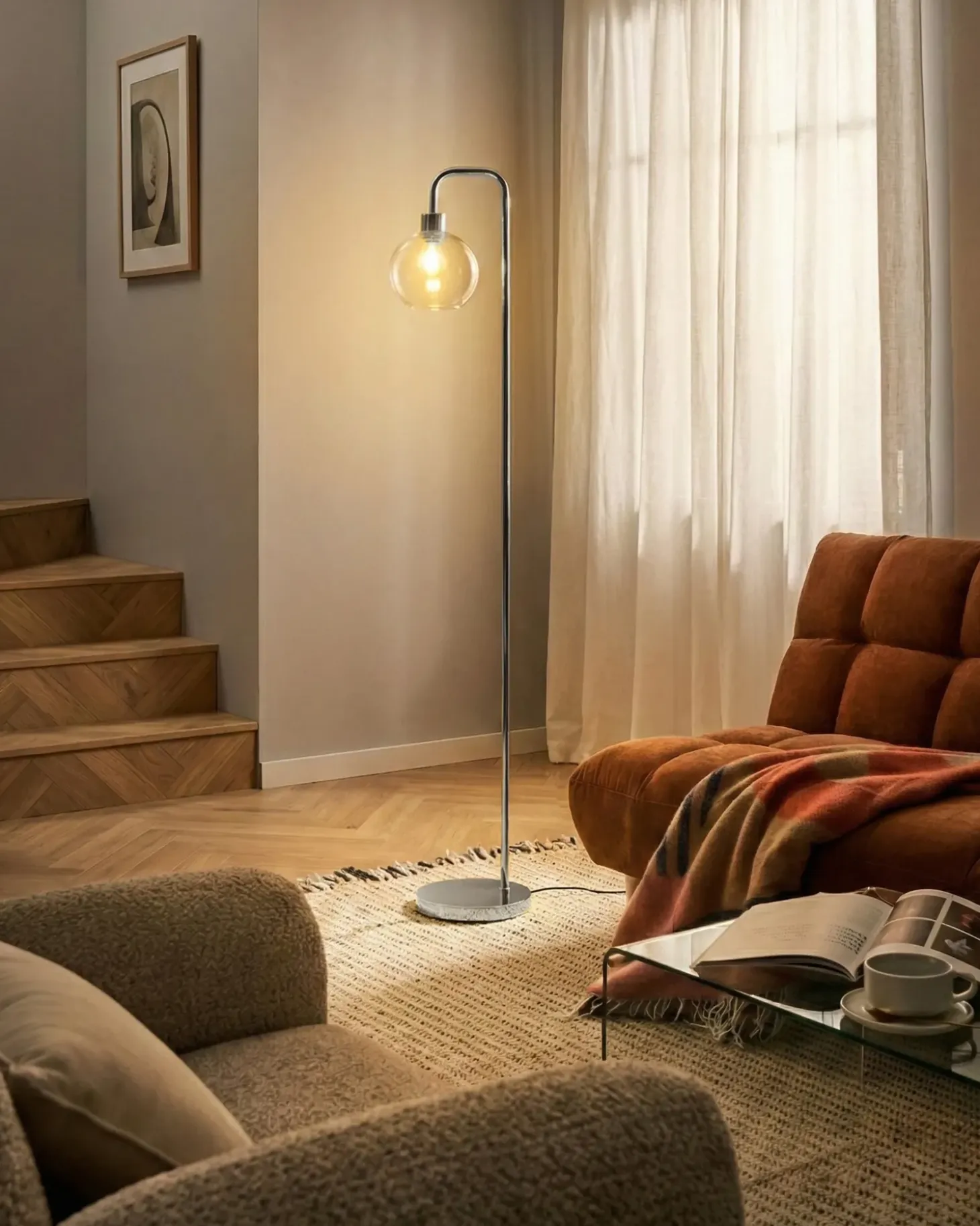 Gulvlampe OKAVANGO Metal Sølv