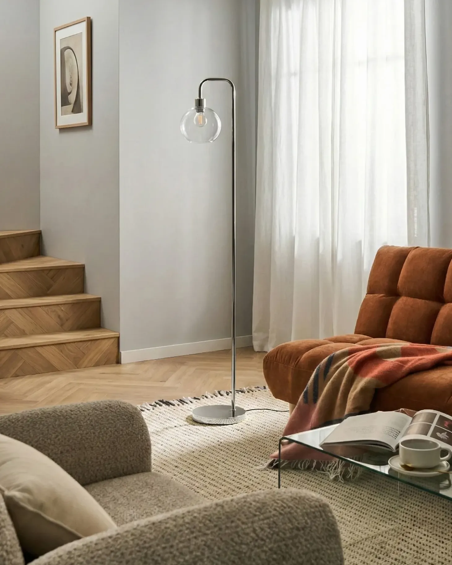 Gulvlampe OKAVANGO Metal Sølv