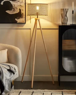 Gulvlampe PENTON Rattan Naturlig