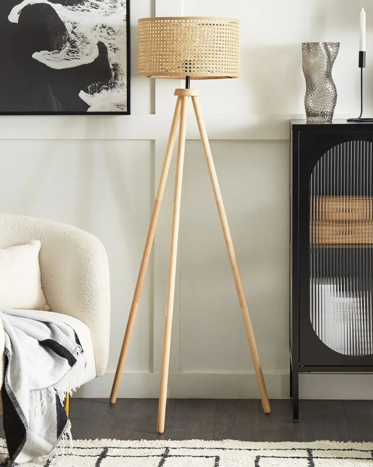 Gulvlampe PENTON Rattan Naturlig