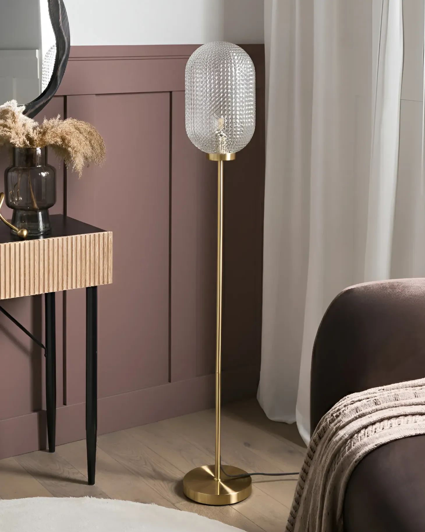 Gulvlampe PORTERO Metal Guld