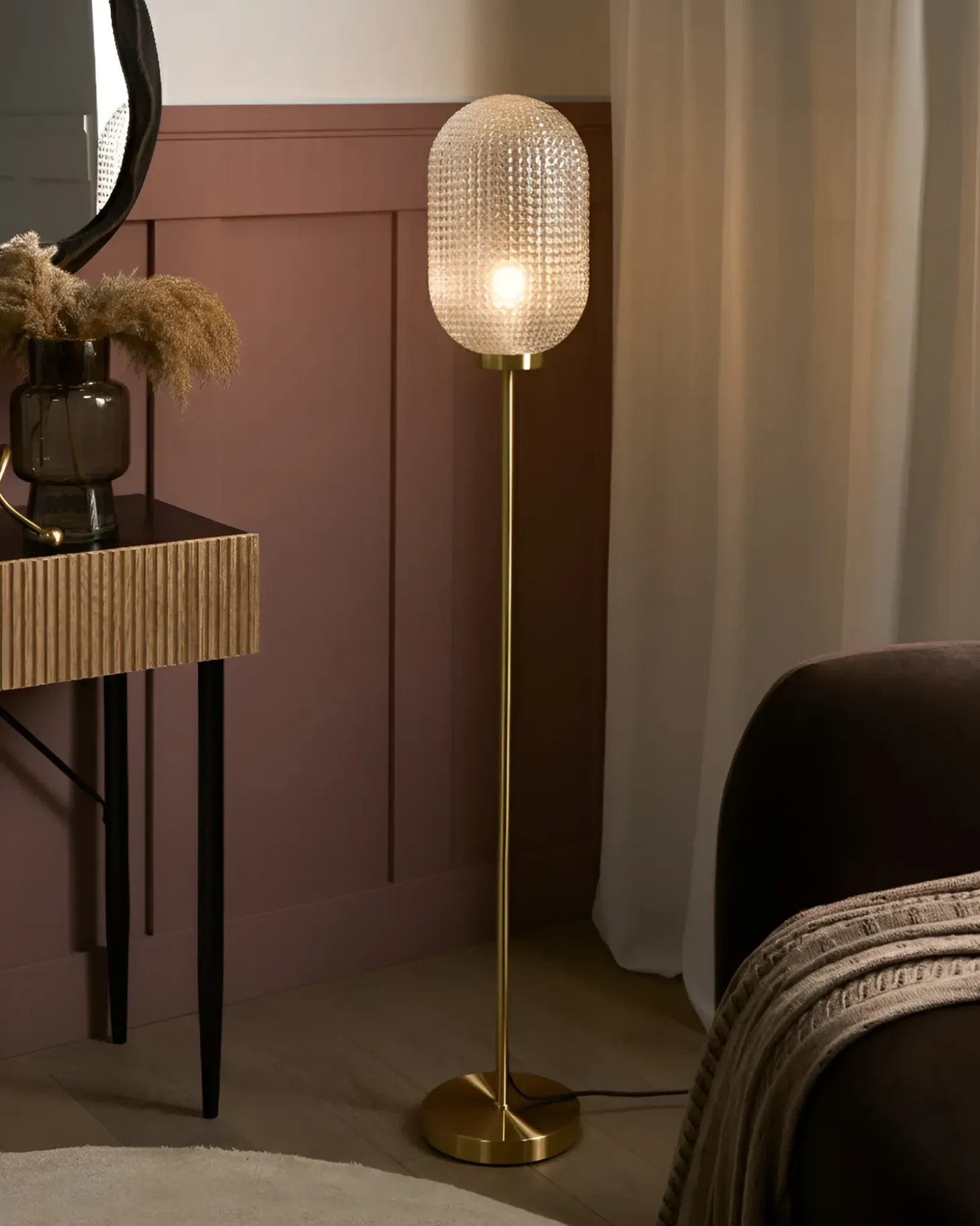 Gulvlampe PORTERO Metal Guld
