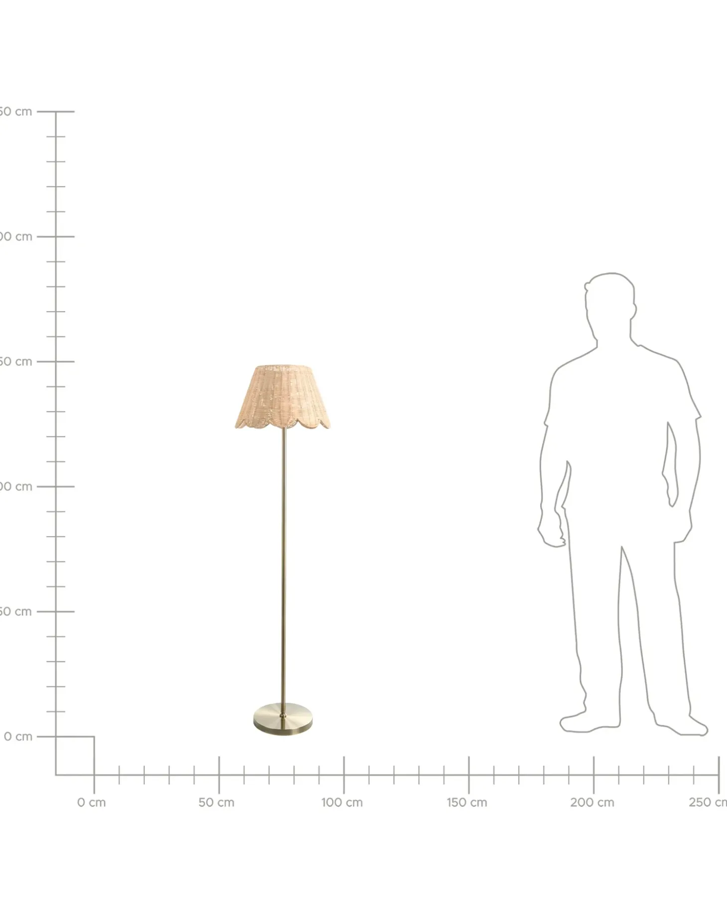 Gulvlampe SALM Rattan Naturlig