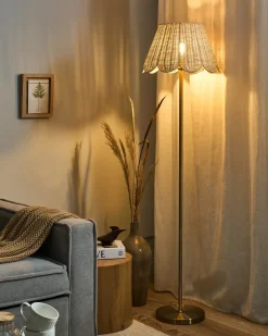 Gulvlampe SALM Rattan Naturlig