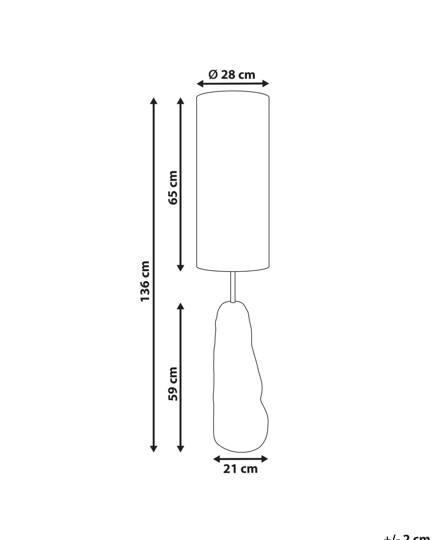 Gulvlampe SELB Keramik Sort