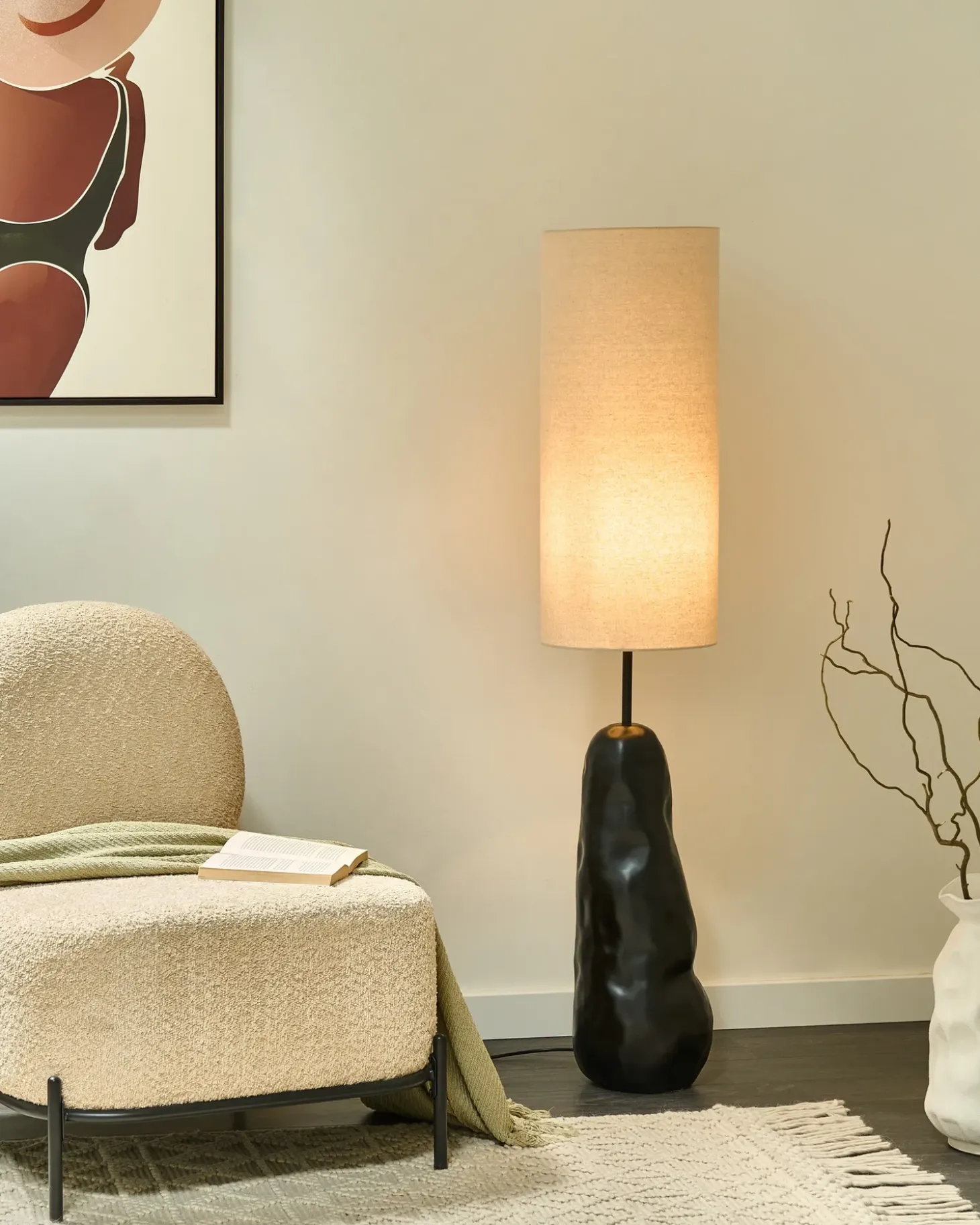 Gulvlampe SELB Keramik Sort