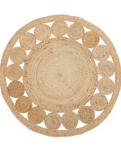 Gulvtæppe AHLAT Beige ø 120 cm Jute
