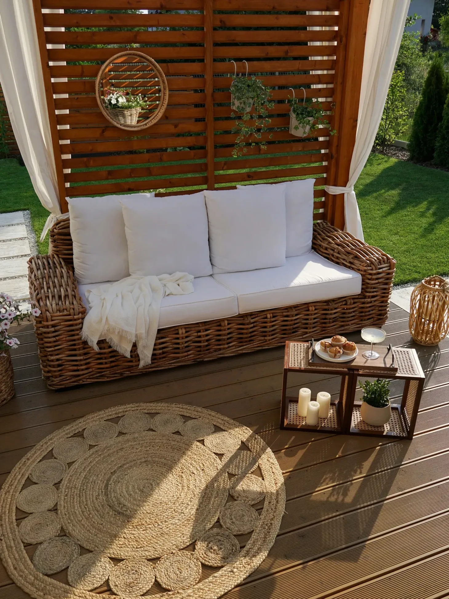 Gulvtæppe AHLAT Beige ø 120 cm Jute