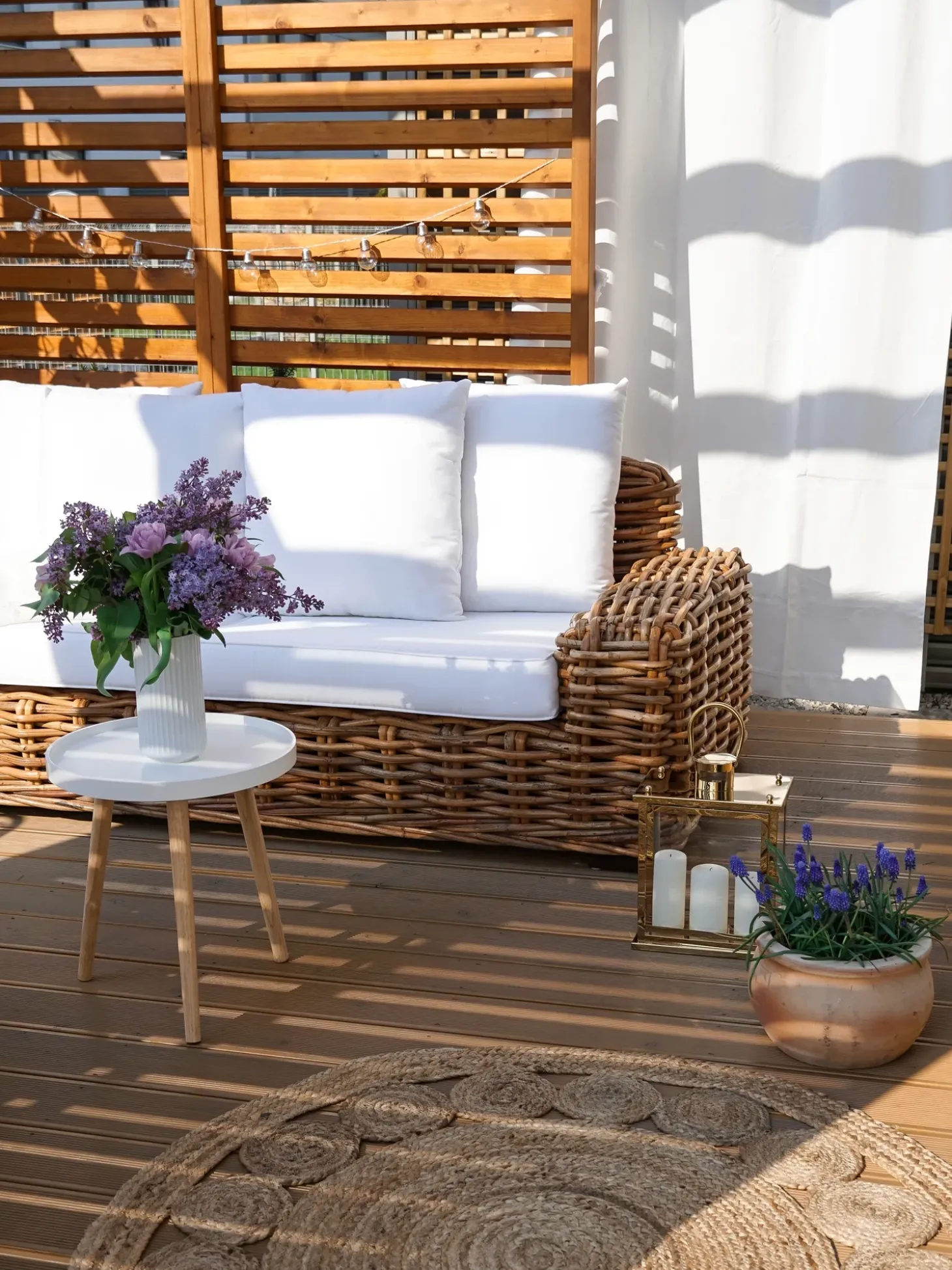 Gulvtæppe AHLAT Beige ø 120 cm Jute