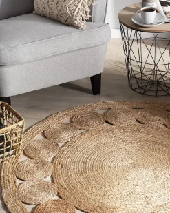 Gulvtæppe AHLAT Beige ø 120 cm Jute