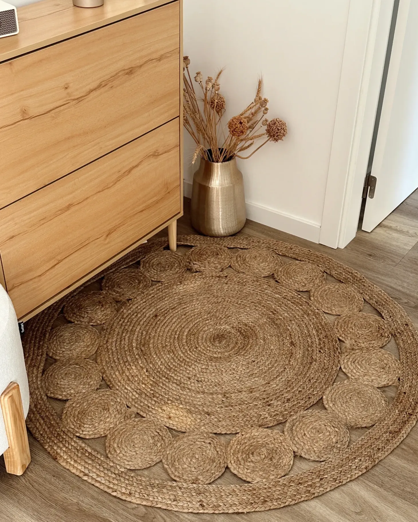 Gulvtæppe AHLAT Beige ø 120 cm Jute