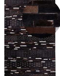 Gulvtæppe AKSEKI Mørkebrun 160 x 230 cm Ægte læder