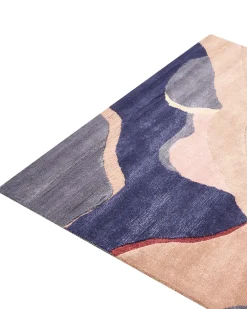 Gulvtæppe ALMORA Beige/ Blå 160 x 230 cm Viskose