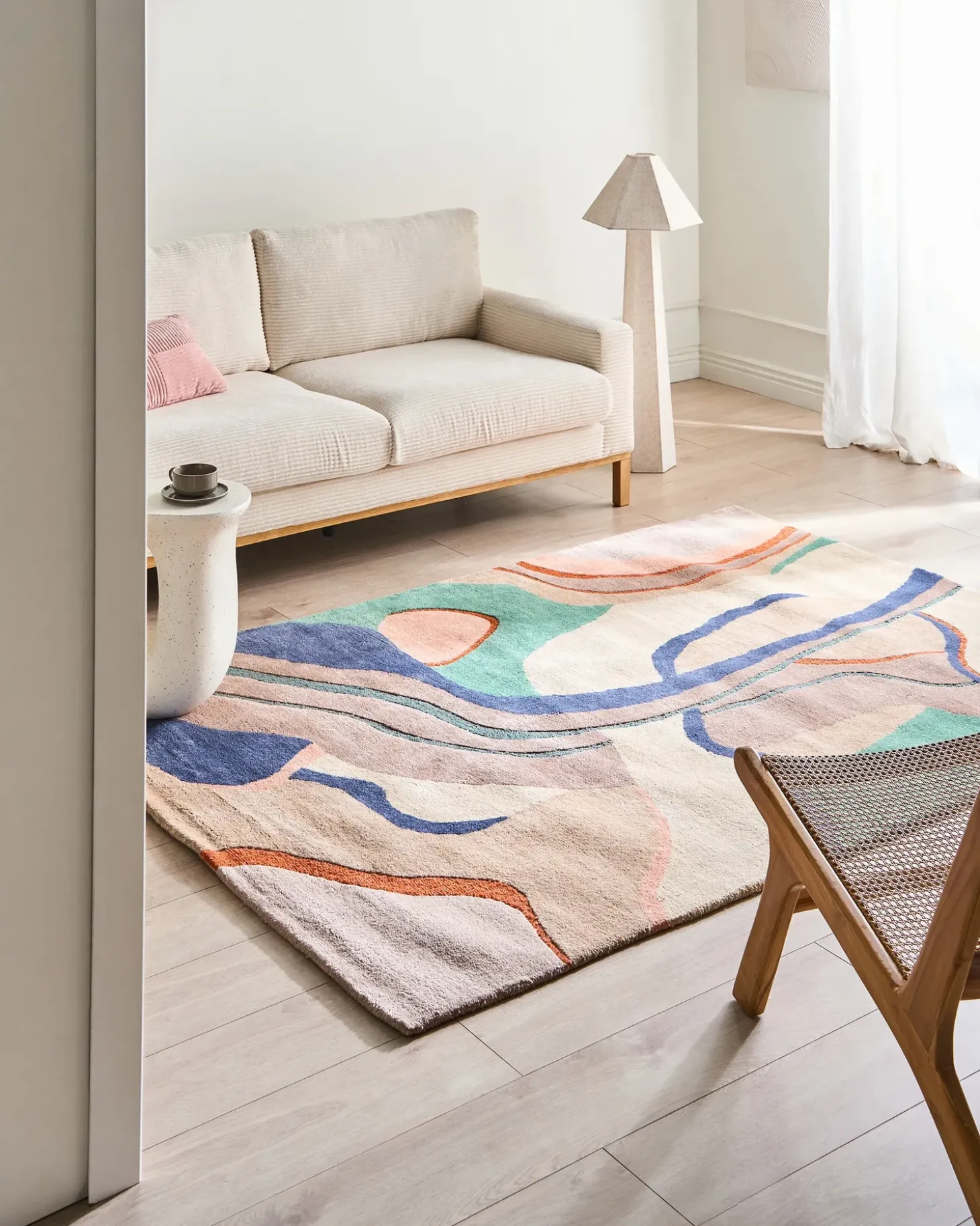 Gulvtæppe ALMORA Multifarvet 160 x 230 cm Viskose