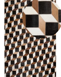 Gulvtæppe ALPKOY Brun 140 x 200 cm Ægte læder