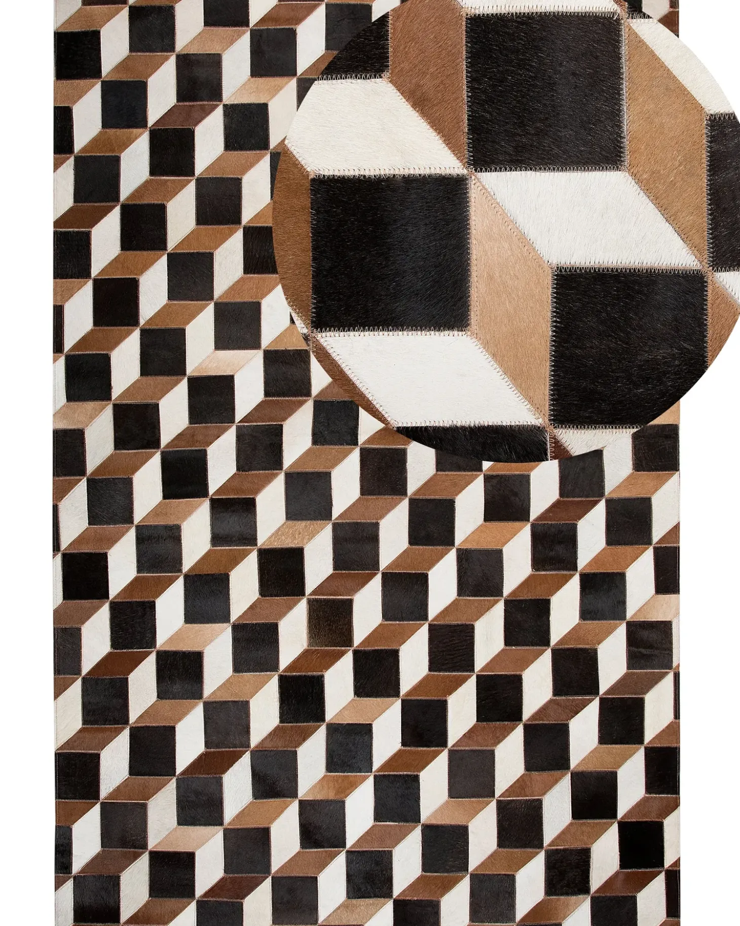Gulvtæppe ALPKOY Brun 140 x 200 cm Ægte læder