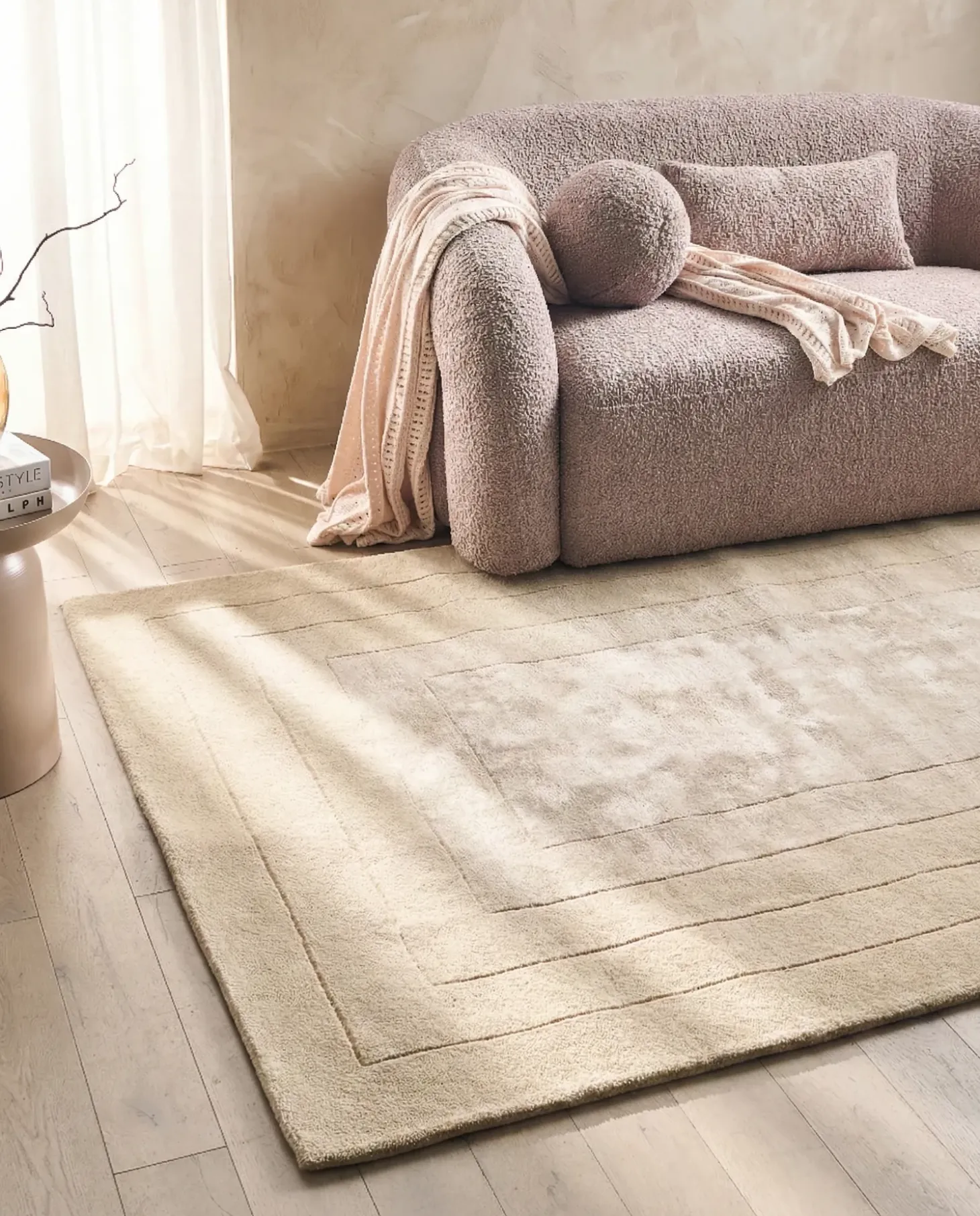 Gulvtæppe AMADO Beige 160 x 230 cm Viskose