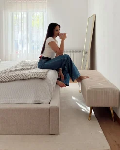 Gulvtæppe AMADO Lys Beige 160 x 230 cm Viskose