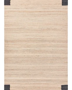 Gulvtæppe AMRAVATI Sort/beige 160 x 230 cm Jute