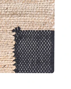 Gulvtæppe AMRAVATI Sort/beige 160 x 230 cm Jute