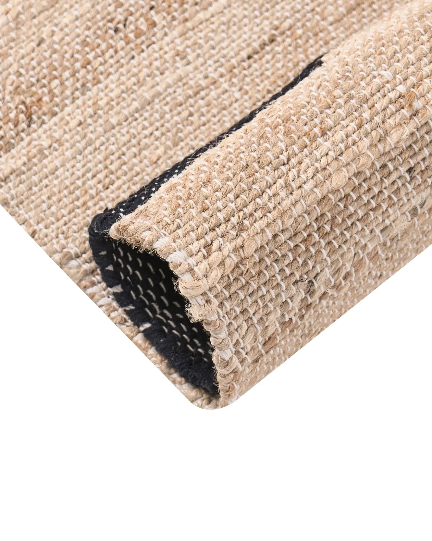Gulvtæppe AMRAVATI Sort/beige 160 x 230 cm Jute