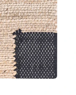 Gulvtæppe AMRAVATI Sort/beige 80 x 300 cm Jute