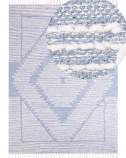 Gulvtæppe ANSAR Blå 160 x 230 cm Bomuld