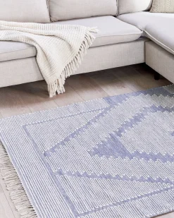 Gulvtæppe ANSAR Blå 160 x 230 cm Bomuld