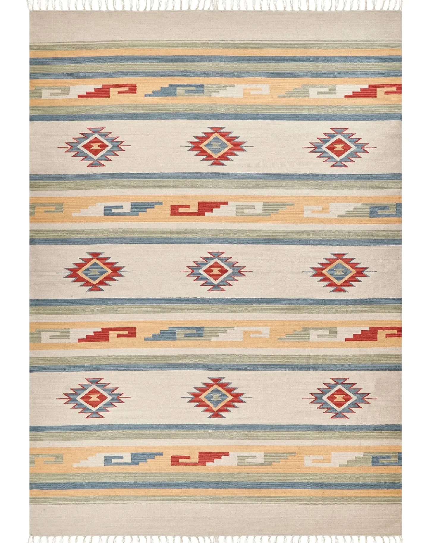 Gulvtæppe APARAN Beige 200 x 300 cm Bomuld Kelim