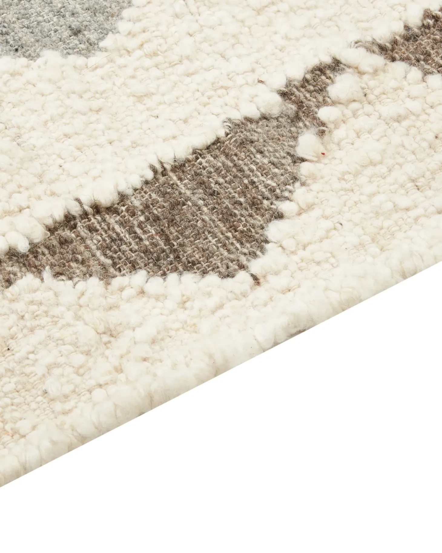 Gulvtæppe ARALEZ Beige 160 x 230 cm Uld Kelim