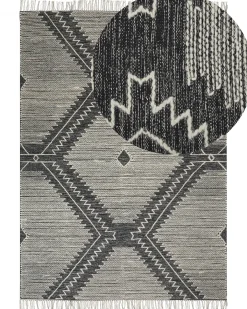 Gulvtæppe ARBAA Sort 160 x 230 cm Bomuld
