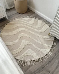 Gulvtæppe ARTMAK Beige ø 140 cm Bomuld