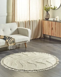 Gulvtæppe ARTMAK Beige ø 140 cm Bomuld